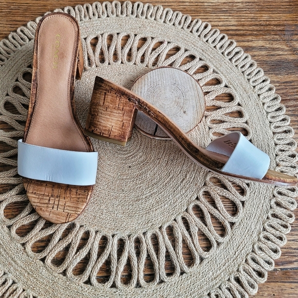 COACH Custom Slip On Chunky Cork Mules Size 6 - Picture 2 of 6